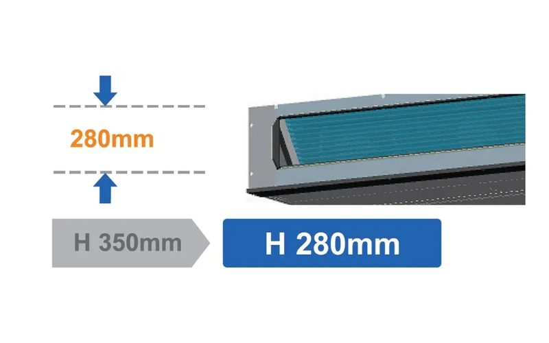 Thiết kế mỏng của điều hoà giấu trần FDUM71YA-W5/FDC71YNA-W5